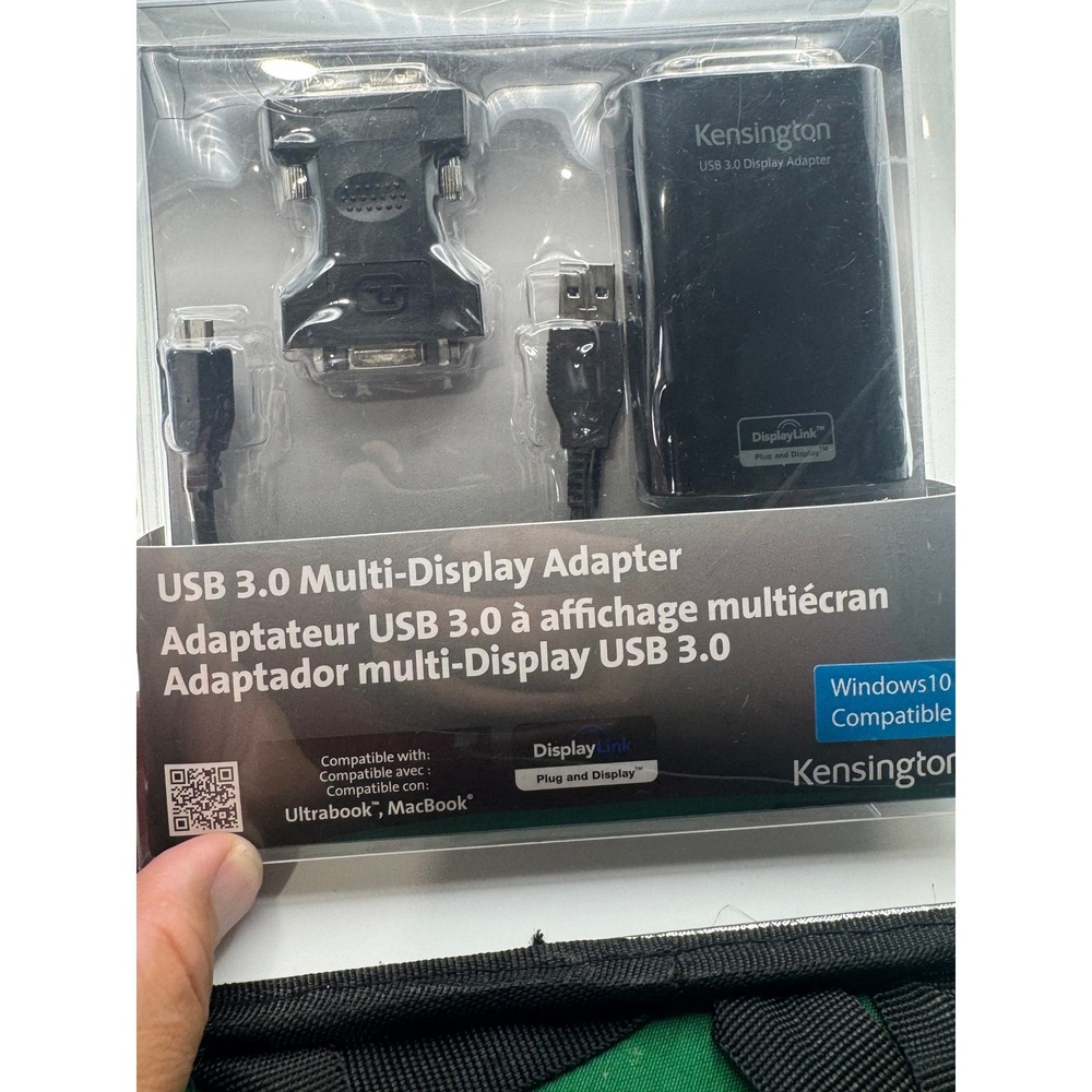 Kensington A1520A USB 3.0 Multi-Display Adapter DVI VGA 1080p Black New